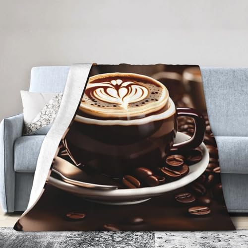 Ultraweiche Micro-Fleece-Decke mit Kaffeebohnen, für Klimaanlage, warme Decke Ultraweiche Micro-Fleece-Decke mit Kaffeebohnen, für Klimaanlage, warme Decke von FSCEV