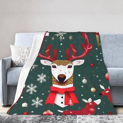 Ultraweiche Micro-Fleecedecke mit weihnachtlichem Hirsch, Klimaanlagendecke, warme Decke Ultraweiche Micro-Fleecedecke mit weihnachtlichem Hirsch, Klimaanlagendecke, warme Decke von FSCEV