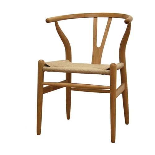 FSDFKPOP 2er-Set Weave Arm Chair Mid-Century Metall-Esszimmerstuhl mit Y-förmiger Rückenlehne und Hanfsitz, Schwarz(Natural) von FSDFKPOP