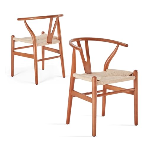 FSDFKPOP Holz-Wishbone-Esszimmerstühle, Mid Century Modern, aus Holz for Ihr Strandhaus, komplett montiert(Walnut- Set of 2) von FSDFKPOP