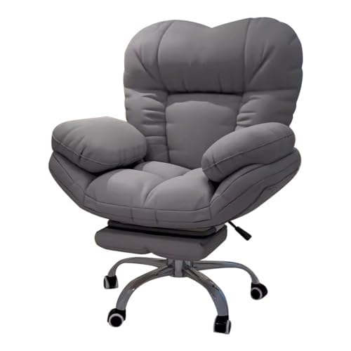 FSDFKPOP Lazy Sofa Recliner Lift Computerspielstuhl Rückenlehne Geeignet for Wohnzimmer Bequemer Schreibtischstuhl Schlafzimmersessel (Rosa)(Dark Gray,with Footstool) von FSDFKPOP