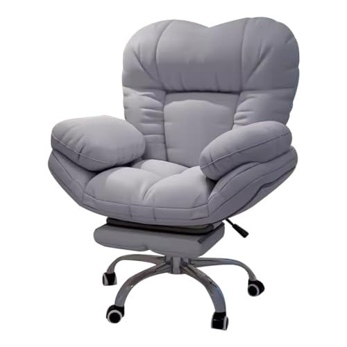 FSDFKPOP Lazy Sofa Recliner Lift Computerspielstuhl Rückenlehne Geeignet for Wohnzimmer Bequemer Schreibtischstuhl Schlafzimmersessel (Rosa)(Light Gray,with Footstool) von FSDFKPOP