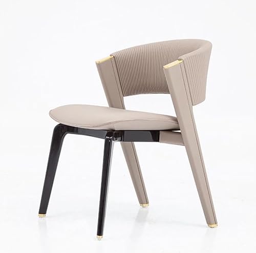 FSDFKPOP Moderner Esszimmerstuhl, einfacher Esszimmerstuhl aus Massivholz im italienischen Stil, geeignet for Restaurants, Empfangsräume (weiß)(Black and Khaki) von FSDFKPOP