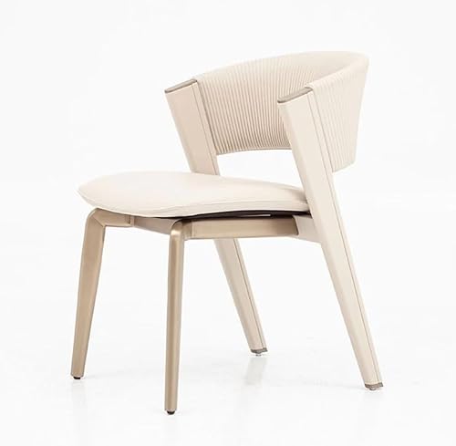 FSDFKPOP Moderner Esszimmerstuhl, einfacher Esszimmerstuhl aus Massivholz im italienischen Stil, geeignet for Restaurants, Empfangsräume (weiß)(Gold and White) von FSDFKPOP