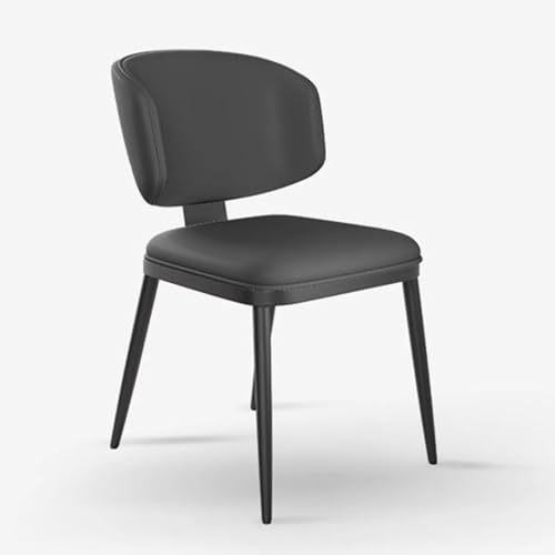 FSDFKPOP Moderner Esszimmerstuhl, stilvoller gepolsterter Küchenstuhl, armloser Esszimmerstuhl mit Metallbeinen for das Wohnzimmer (schwarz)(Dark Gray) von FSDFKPOP