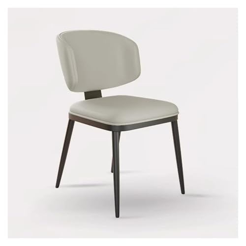 FSDFKPOP Moderner Esszimmerstuhl, stilvoller gepolsterter Küchenstuhl, armloser Esszimmerstuhl mit Metallbeinen for das Wohnzimmer (schwarz)(Light Gray) von FSDFKPOP