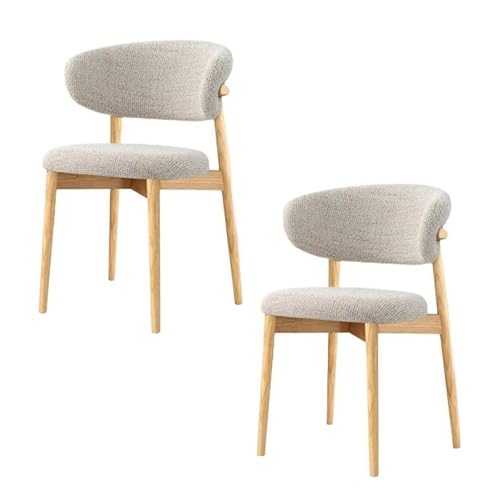 FSDFKPOP Moderner Esszimmerstuhl aus Holz, mit Stoffbezug, Küchenstuhl for Wohnzimmer und Esszimmer (Walnussfarbe, 2er-Set)(Walnut Legs) von FSDFKPOP
