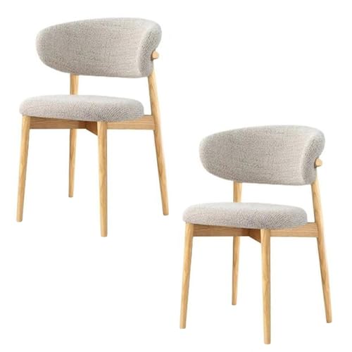FSDFKPOP Moderner Esszimmerstuhl aus Holz, mit Stoffbezug, Küchenstuhl for Wohnzimmer und Esszimmer (Walnussfarbe, 2er-Set)(Walnut Legs) von FSDFKPOP