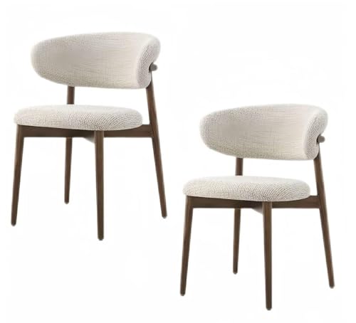 FSDFKPOP Moderner Esszimmerstuhl aus der Mitte des Jahrhunderts, Schlichter Loungesessel aus Massivholz for Küche, Esszimmer und Empfangsraum (Walnussfarbe)(2) von FSDFKPOP