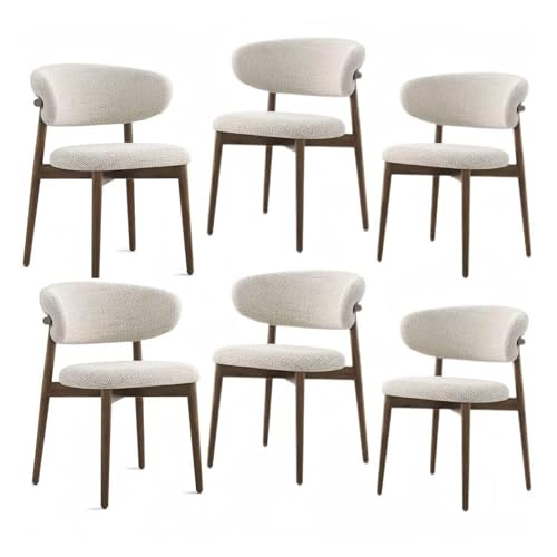 FSDFKPOP Moderner Esszimmerstuhl aus der Mitte des Jahrhunderts, Schlichter Loungesessel aus Massivholz for Küche, Esszimmer und Empfangsraum (Walnussfarbe)(4) von FSDFKPOP