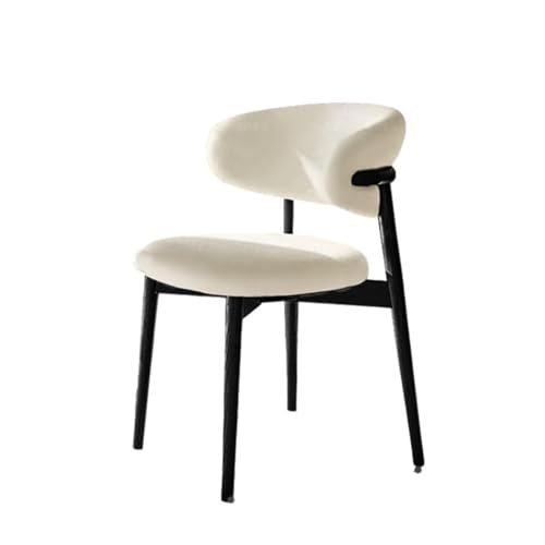 FSDFKPOP Nordischer Esszimmerstuhl aus Massivholz, moderner, Schlichter Stoffstuhl for die Freizeit zu Hause mit Rückenlehne, Wohnzimmerstuhl (Originalholzfarbe)(Black (Ash Wood)) von FSDFKPOP