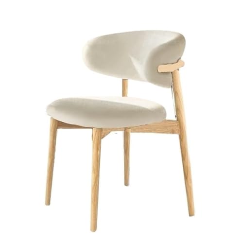 FSDFKPOP Nordischer Esszimmerstuhl aus Massivholz, moderner, Schlichter Stoffstuhl for die Freizeit zu Hause mit Rückenlehne, Wohnzimmerstuhl (Originalholzfarbe)(Wood (Ash Wood)) von FSDFKPOP