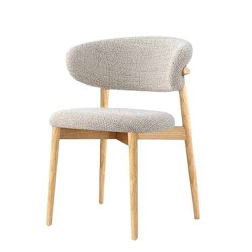 FSDFKPOP Nordischer Esszimmerstuhl aus Massivholz, moderner, Schlichter Stoffstuhl for die Freizeit zu Hause mit Rückenlehne, Wohnzimmerstuhl (Originalholzfarbe)(Wood (Oak)) von FSDFKPOP