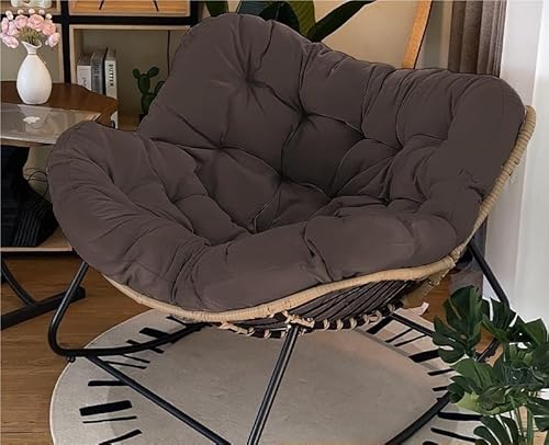 FSDFKPOP Papasan-Stuhl for den Innenbereich, Schaukelstuhl in Eierform for die Terrasse, Lounge-Sessel aus Rattan, moderner Royal-Stuhl for Veranda, Garten(Brown) von FSDFKPOP