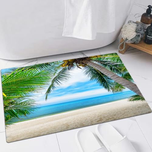 FSDGY Badvorleger Fußmatte Flauschig Teppich Badezimmerteppich Duschmatte für Bade & Wohnzimmer Schlafzimmer, Ocean Stable, Schatten Einer Kokosnusspalme,60x90 cm FSDGY Badvorleger Fußmatte Flauschig Teppich Badezimmerteppich Duschmatte für Bade & Wohnzimmer Schlafzimmer, Ocean Stable, Schatten Einer Kokosnusspalme,60x90 cm von FSDGY