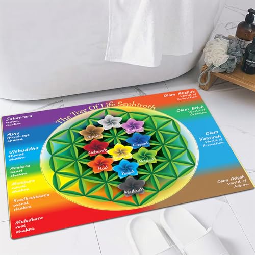 FSDGY Badvorleger Fußmatte Flauschig Teppich Badezimmerteppich Duschmatte für Bade & Wohnzimmer Schlafzimmer,Abstrakt, Baum des Lebens Diagramm mit spirituellen Chakra und Universum Symbole,40x60 cm FSDGY Badvorleger Fußmatte Flauschig Teppich Badezimmerteppich Duschmatte für Bade & Wohnzimmer Schlafzimmer,Abstrakt, Baum des Lebens Diagramm mit spirituellen Chakra und Universum Symbole,40x60 cm von FSDGY