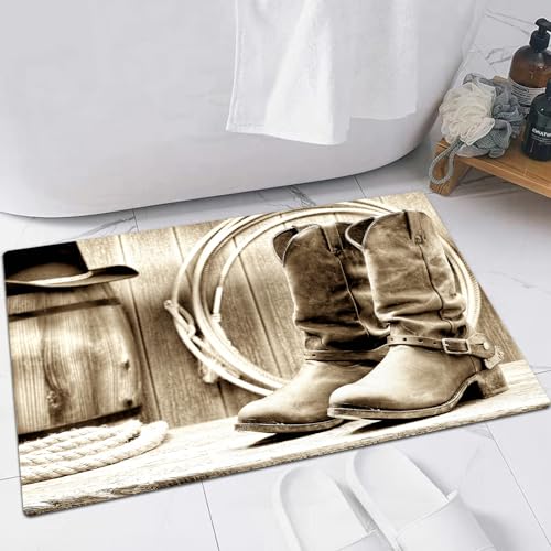 FSDGY Badvorleger Fußmatte Flauschig Teppich Badezimmerteppich Duschmatte für Bade & Wohnzimmer Schlafzimmer,Amerikanischen Westen Rodeo Cowboy traditionellen Leder Arbeits Rancher Stiefel,40x60 cm FSDGY Badvorleger Fußmatte Flauschig Teppich Badezimmerteppich Duschmatte für Bade & Wohnzimmer Schlafzimmer,Amerikanischen Westen Rodeo Cowboy traditionellen Leder Arbeits Rancher Stiefel,40x60 cm von FSDGY