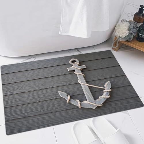 FSDGY Badvorleger Fußmatte Flauschig Teppich Badezimmerteppich Duschmatte für Bade & Wohnzimmer Schlafzimmer,Anker, Holzanker mit Seil an der Wand Antikes Kunstwerk mit Meeresnatur-Abenteue,40x60 cm FSDGY Badvorleger Fußmatte Flauschig Teppich Badezimmerteppich Duschmatte für Bade & Wohnzimmer Schlafzimmer,Anker, Holzanker mit Seil an der Wand Antikes Kunstwerk mit Meeresnatur-Abenteue,40x60 cm von FSDGY