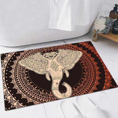 FSDGY Badvorleger Fußmatte Flauschig Teppich Badezimmerteppich Duschmatte für Bade & Wohnzimmer Schlafzimmer,Indischer Elefant mit Vintage-Grafik.,40x60 cm FSDGY Badvorleger Fußmatte Flauschig Teppich Badezimmerteppich Duschmatte für Bade & Wohnzimmer Schlafzimmer,Indischer Elefant mit Vintage-Grafik.,40x60 cm von FSDGY