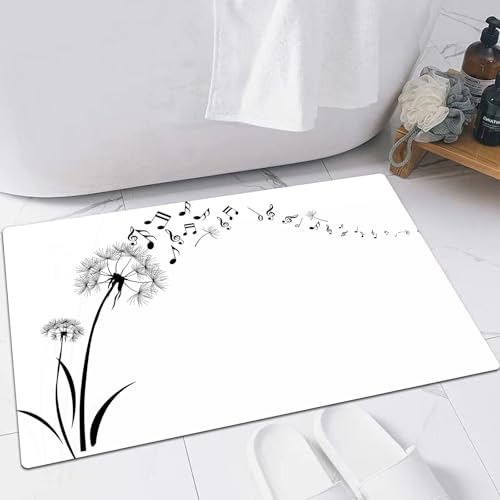 FSDGY Badvorleger Fußmatte Flauschig Teppich Badezimmerteppich Duschmatte für Bade & Wohnzimmer Schlafzimmer,Musik-Dekor, Fliegende Pusteblumen mit Note Musik Sommerwiese SI,60x90 cm FSDGY Badvorleger Fußmatte Flauschig Teppich Badezimmerteppich Duschmatte für Bade & Wohnzimmer Schlafzimmer,Musik-Dekor, Fliegende Pusteblumen mit Note Musik Sommerwiese SI,60x90 cm von FSDGY