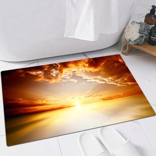 FSDGY Badvorleger Fußmatte Flauschig Teppich Badezimmerteppich Duschmatte für Bade & Wohnzimmer Schlafzimmer,Sonne, majestätischer Sonnenuntergang. Ruhiger Horizont,60x90 cm FSDGY Badvorleger Fußmatte Flauschig Teppich Badezimmerteppich Duschmatte für Bade & Wohnzimmer Schlafzimmer,Sonne, majestätischer Sonnenuntergang. Ruhiger Horizont,60x90 cm von FSDGY