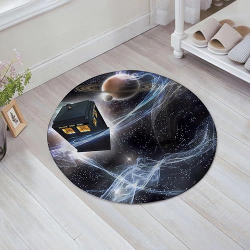 FSDGY Badvorleger Fußmatte Flauschig Teppich Badezimmerteppich Duschmatte für Bade & Wohnzimmer Schlafzimmer,Telefonzelle über den Nebeln im Weltall. (2),60x60 cm von FSDGY