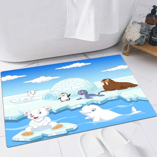 FSDGY Badvorleger Fußmatte Flauschig Teppich Badezimmerteppich Duschmatte für Bade & Wohnzimmer Schlafzimmer,Tier, Bild von arktischen Tieren Eisbären Robben Pinguine Wölfe Wale Kunstwerk,40x60 cm FSDGY Badvorleger Fußmatte Flauschig Teppich Badezimmerteppich Duschmatte für Bade & Wohnzimmer Schlafzimmer,Tier, Bild von arktischen Tieren Eisbären Robben Pinguine Wölfe Wale Kunstwerk,40x60 cm von FSDGY