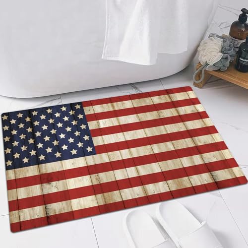 FSDGY Badvorleger Fußmatte Flauschig Teppich Badezimmerteppich Duschmatte für Bade & Wohnzimmer Schlafzimmer,USA Amerikanische Flagge,40x60 cm FSDGY Badvorleger Fußmatte Flauschig Teppich Badezimmerteppich Duschmatte für Bade & Wohnzimmer Schlafzimmer,USA Amerikanische Flagge,40x60 cm von FSDGY