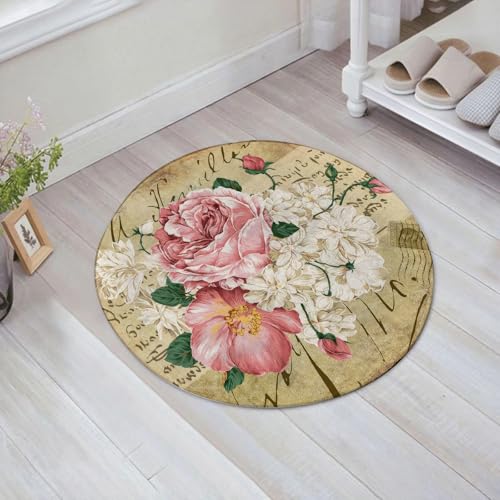 FSDGY Badvorleger Fußmatte Flauschig Teppich Badezimmerteppich Duschmatte für Bade & Wohnzimmer Schlafzimmer,Vintage-Blume,60x60 cm FSDGY Badvorleger Fußmatte Flauschig Teppich Badezimmerteppich Duschmatte für Bade & Wohnzimmer Schlafzimmer,Vintage-Blume,60x60 cm von FSDGY