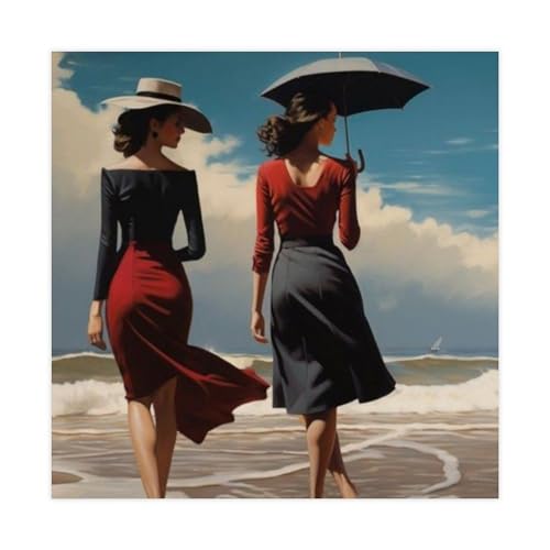 FSDJHG Jack Vettriano Ant Poster (3) Leinwandposter Wandkunst Dekor Druck Gemälde für Wohnzimmer Schlafzimmer Dekoration 50 x 50 cm von FSDJHG