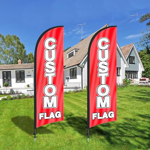 FSFLAG Benutzerdefinierte Feder Flagge,Benutzerdefinierte Feder Werbung Flaggen,Benutzerdefinierte Werbung Flagge,7FT Custom Feather Flag Pole Kit,Benutzerdefinierte Flagge,Feder von FSFLAG