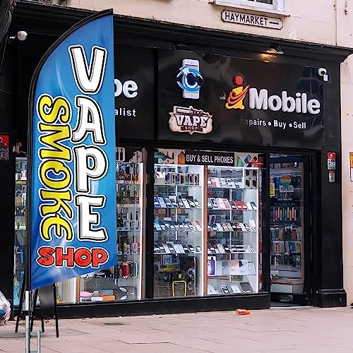 FSFLAG Vape Smoke Store Business Flagge, Vape Smoke Store Werbung Federflagge, 2,4 m Vape Smoke Store Banner, kommerzielle Nutzung Flagge (nur Flagge) von FSFLAG