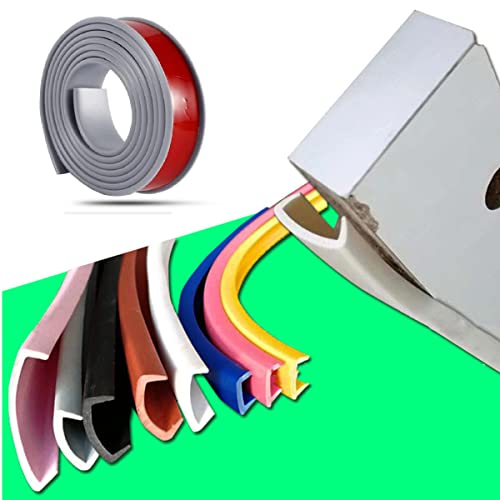 Furniture Veneer Edge Tape Edging, Kantenumleimer Selbstklebend,Umleimer,Zierleiste Selbstklebend,U-Förmig TPE Kantenumleimer für Schrankreparatur,Möbelrestaurierung und Renovierung (5m×16mm,Grau) von FSHANYUE