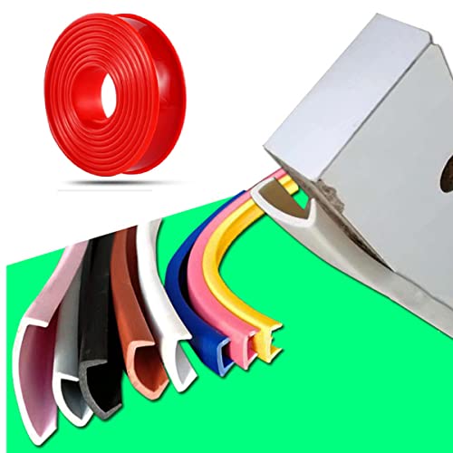 Furniture Veneer Edge Tape Edging, Kantenumleimer Selbstklebend,Umleimer,Zierleiste Selbstklebend,U-Förmig TPE Kantenumleimer für Schrankreparatur,Möbelrestaurierung und Renovierung (5m×18mm,Rot) von FSHANYUE
