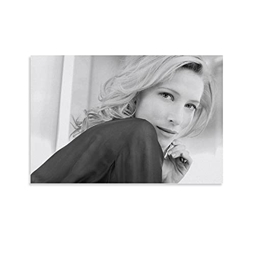 Australischer Filmproduzenten Cate Blanchett, schwarz-weiß, Retro-Poster, dekoratives Gemälde, Leinwand, Wandkunst, Wohnzimmer, Poster, Schlafzimmer, Malerei, 20 x 30 cm von FSJD