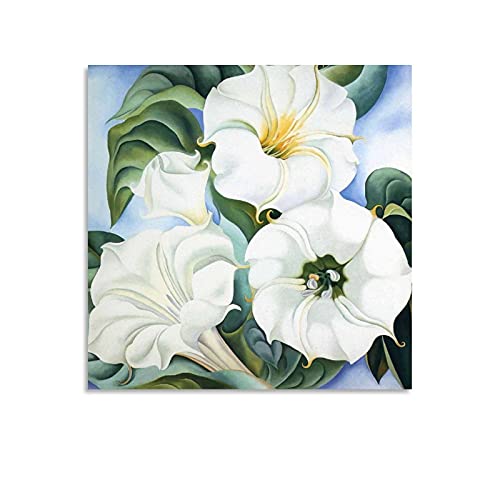 FSJD Poster, Motiv: Amerikanischer Künstler Georgia O'Keeffe Jimson Weed, dekoratives Gemälde, Leinwand, Wandkunst, Wohnzimmer, Poster, Schlafzimmer, Gemälde, 70 x 70 cm von FSJD