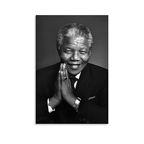 Poster auf Leinwand, Motiv: 1. Präsident von Südafrika, Nelson Mandela, 20 x 30 cm von FSJD