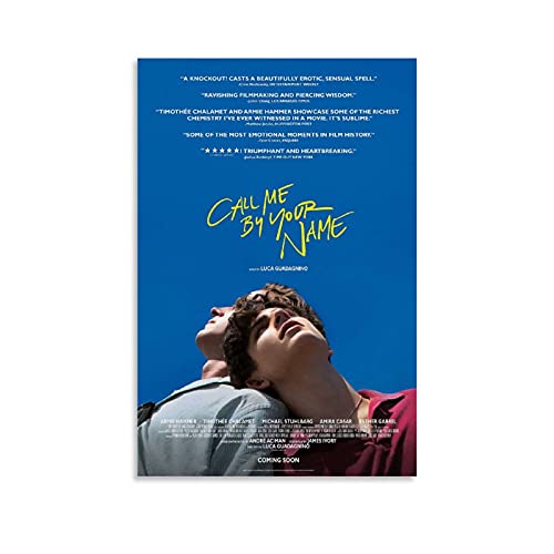 Poster mit romantischem Drama-Film "Call Me by Your Name", 1 Leinwand-Kunstposter und Wandkunst, Bilderdruck, modernes Familienschlafzimmerdekor, Poster, 50 x 75 cm von FSJD