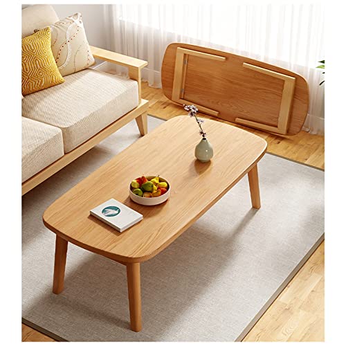 17,7 Zoll Hoher Klappbarer Tisch, Holztisch Mit Dicker Platte, Minimalistischer Beistelltisch Für Drinnen Und Draußen, Japanischer Tatami-Tisch, Kleiner Couchtisch, Teetisch (S : 120cm-A) von FSJKZX