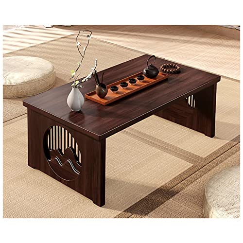 Klappbarer Schreibtisch-Couchtisch, Tragbarer Holztisch, Japanischer Tatami-Tisch Für Das Wohnzimmer, Minimalistischer Teetisch, Beistelltisch Mit Durchbrochener Gravur (S : 70cm-A) von FSJKZX