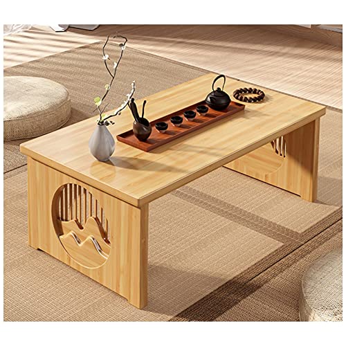 Klappbarer Schreibtisch-Couchtisch, Tragbarer Holztisch, Japanischer Tatami-Tisch Für Das Wohnzimmer, Minimalistischer Teetisch, Beistelltisch Mit Durchbrochener Gravur (S : 80cm-B) von FSJKZX