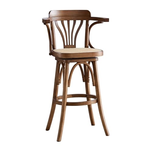 FSJMTQTS Barhocker Rattan Gewebte Holz Barhocker Restaurants Barstühle für Esszimmer, Küche von FSJMTQTS