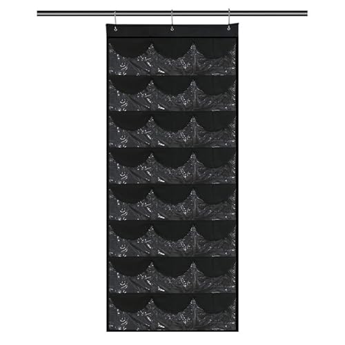 FSJMTQTS Haarschleifenhalter Einfache Hängetasche zur Schmuckaufbewahrung mit 24 Fächern Organizer(Black) von FSJMTQTS