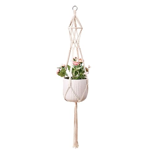 FSJMTQTS Hängende Pflanzkörbe Weben von Netztaschen for die Gartenarbeit, handgewebte Blumentopfkörbe für den Balkongarten von FSJMTQTS