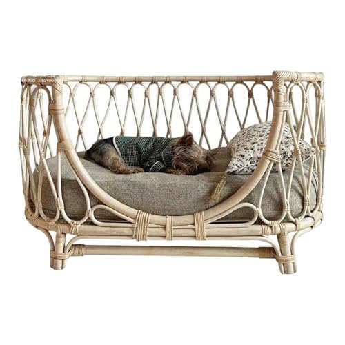 FSJMTQTS Haustierbett aus Korbgeflecht Katzennest Hundebett Universal Sommerweberei Sommer von FSJMTQTS