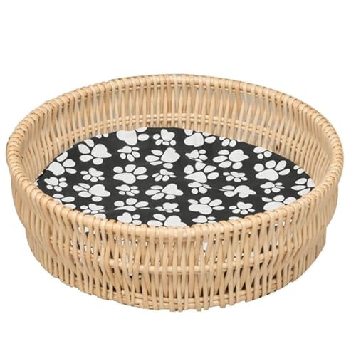 FSJMTQTS Haustierbett aus Korbgeflecht Katzennest Universal Sommer Weben Haus Villa Haustierbett Sommer(50x15cm) von FSJMTQTS