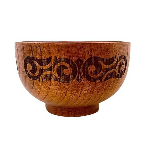 FSJMTQTS Holzschale Hölzerne Retro-Milchteeschale Reisschale for Trinkwasser für Obst, Gemüse, Salat von FSJMTQTS