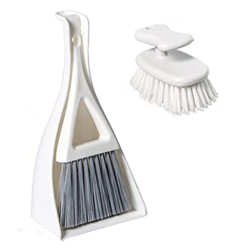 FSJMTQTS Mini Besen und Kehrschaufel Set Mini -Desktop Kleiner Besenstaubschaufel Set Small Besen Set(Weiß) von FSJMTQTS