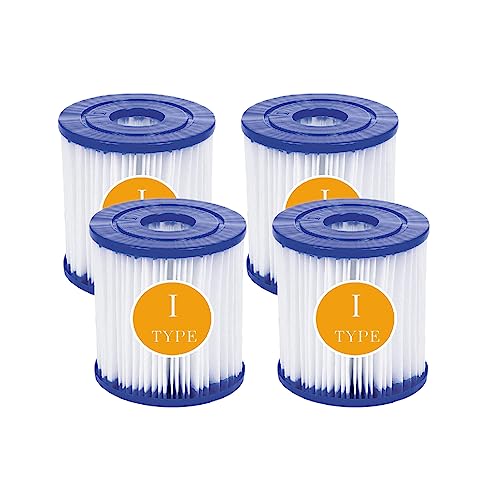 FSLEOVN Filterkartuschen Pool größe 1, für 58093 Filterkartusche, Pool Filter Typ I, Filterkartusche Ersatz für Schwimmbecken, 7,8 x 8,8 cm (4 Stück) von FSLEOVN