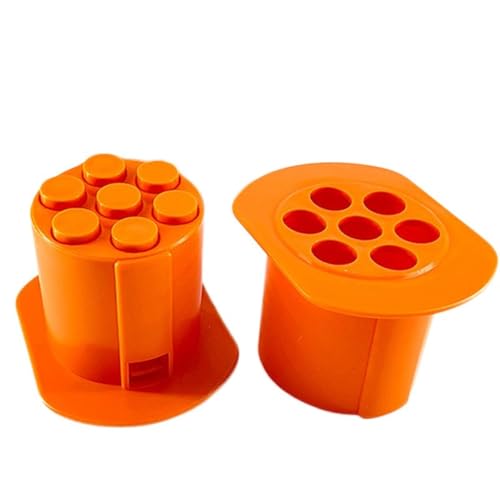 2 Stück Cevapcici Presse, Hot Dog Maker Manueller Wursthersteller mit 7 Löchern, Schnell und Gleichmäßige Cevapcici Herzustellen für Hausgemachte Würste (Orange) von FSLLWGWG